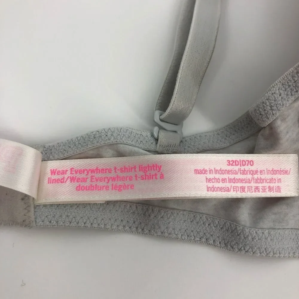 PINK by VS Wear Everywhere T-Shirt Lightly Lined Bra Gray Size‎ 32D